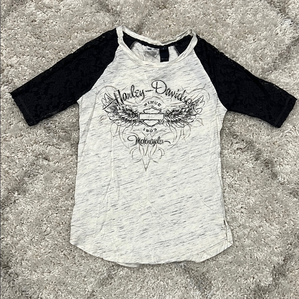 Harley-Davidson Women’s Raglan Shirt - Black & White
